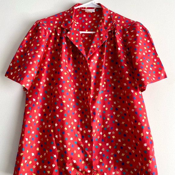 Vintage Red Button down Shirt by Shapely, Women’s Size 12 - Picture 1 of 9
